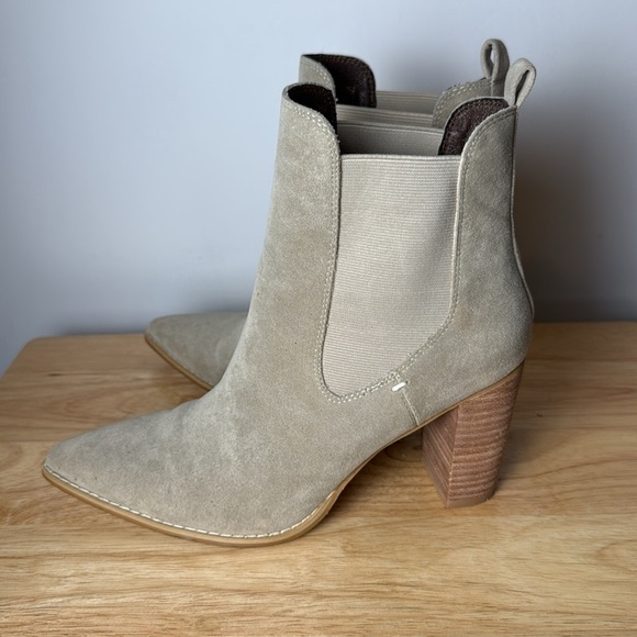 Mi.im Women's Esmee Chelsea Boots Tan Stacked Heel Pointed Toe size 8.5 - Picture 4 of 10